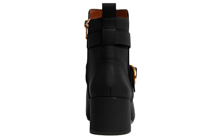 (W) Coach Leather High Heel Booties 'Black Fashion' 圖 4