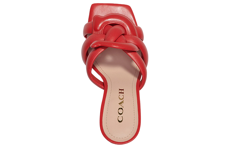 (W) Coach Leather High Heel Slide 'Red Ribbon' 圖 3