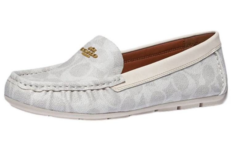 (W) Coach Leather Loafer 'White Grey' 圖 2