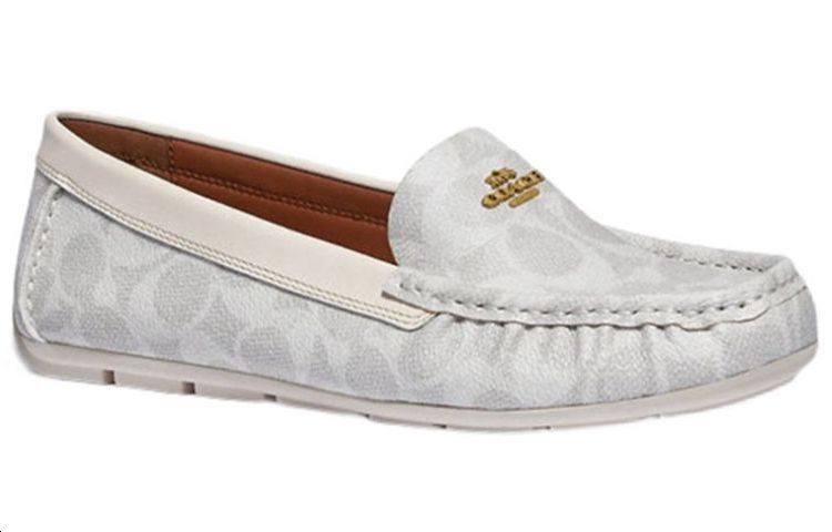 (W) Coach Leather Loafer 'White Grey' 圖 3