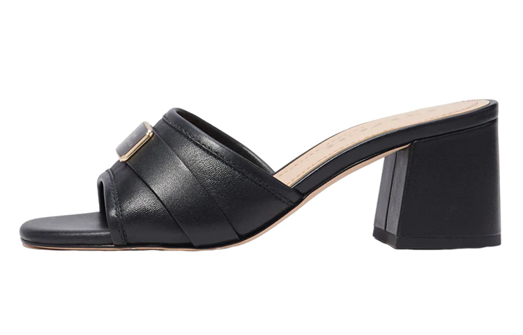 Buy (W) Coach Tumit Tebal Kulit Terbuka 'Black Fashion' CI046_BLK