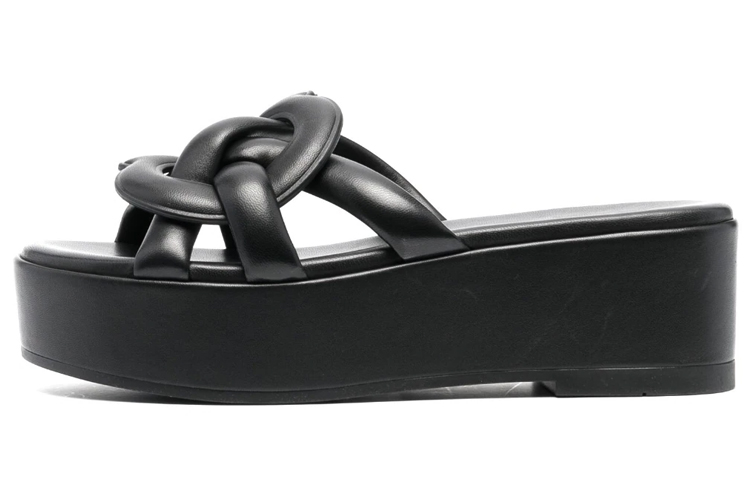 (Women) Coach Leather Platform Open-Toe Slide 'Black' CI221_BLK