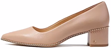 (Women) Coach Leather Pointed Toe Fashion 'Pink Chunky Heels' G4610_EQO (Women) Coach Leather Pointed Toe Fashion 'Pink Chunky Heels' G4610_EQO