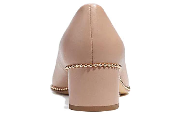 (W) Coach Leather Pointed Toe Fashion 'Pink Chunky Heels' 圖 4
