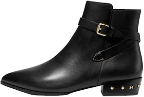 (Women) Coach Leather Round-Toe Buckle Block-Heel Bootie 'Black' G5343_BLK (Women) Coach Leather Round-Toe Buckle Block-Heel Bootie 'Black' G5343_BLK