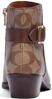 Purchase COACH蔻馳 皮革 圓頭粗跟拉鍊 短靴 女款 棕色