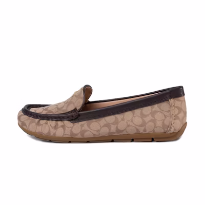 (W) Coach Leather Round-Toe Flats 'Brown'