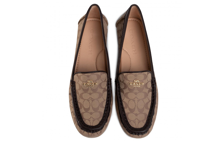 (W) Coach Leather Round-Toe Flats 'Brown' 圖 4