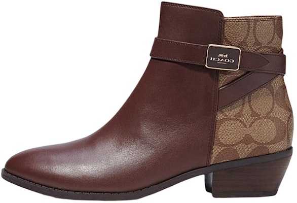 (Women) Coach Leather Round-Toe Lace-Up Boots 'Brown' CC627_UR1 Buy (Women) Coach Leather Round-Toe Lace-Up Boots 'Brown' CC627_UR1