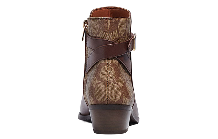 Purchase (W) Boot Coach Kulit Warna Coklat Bertapak Bulat dan Berikat Tali CC627_UR1