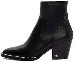 (Women) Coach Leather Round-Toe Zip Booties 'Black' G4847_BLK (Women) Coach Leather Round-Toe Zip Booties 'Black' G4847_BLK
