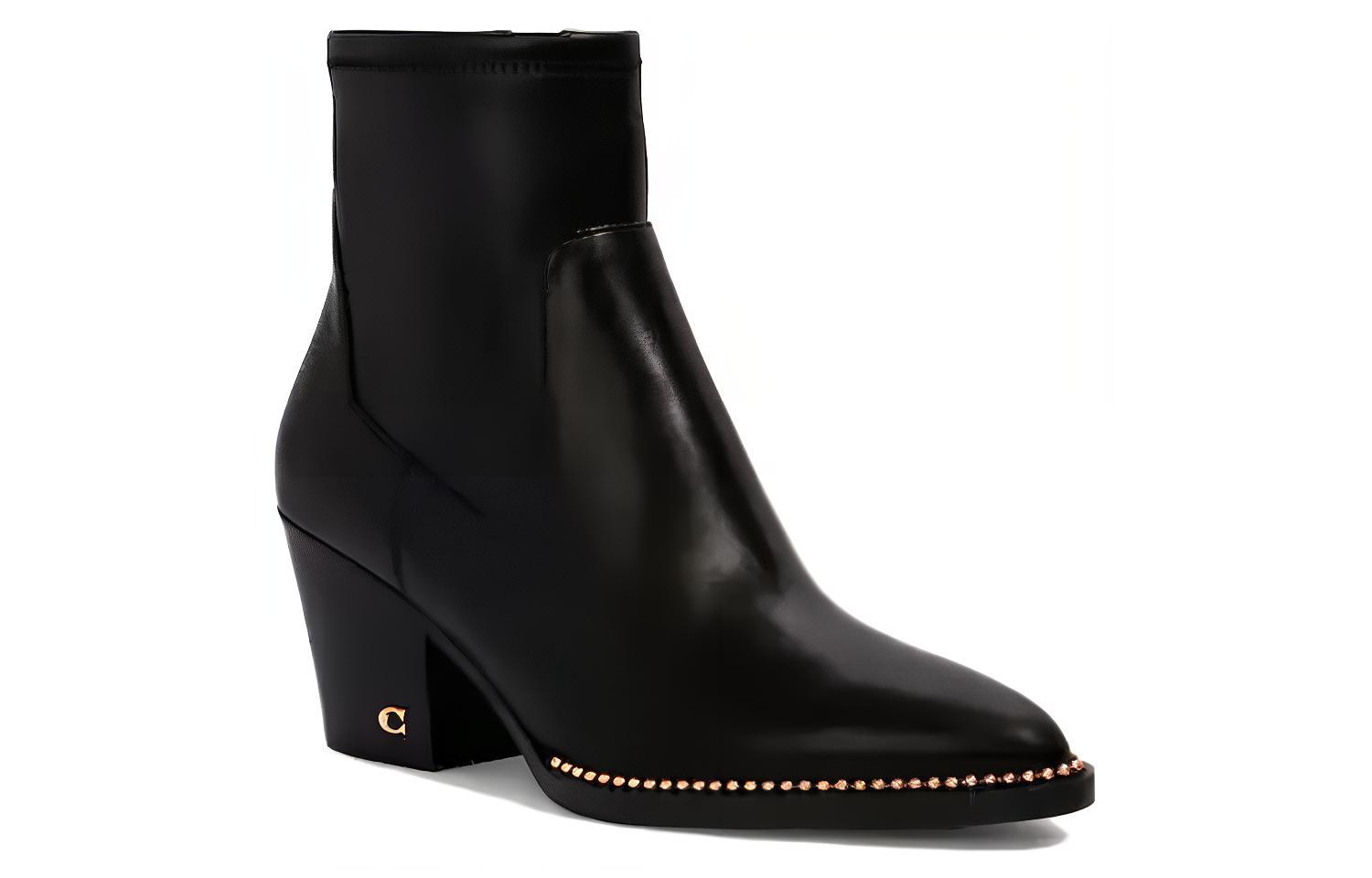 Order (W) Coach Boot Kulit Bulat Resleting 'Hitam' G4847_BLK