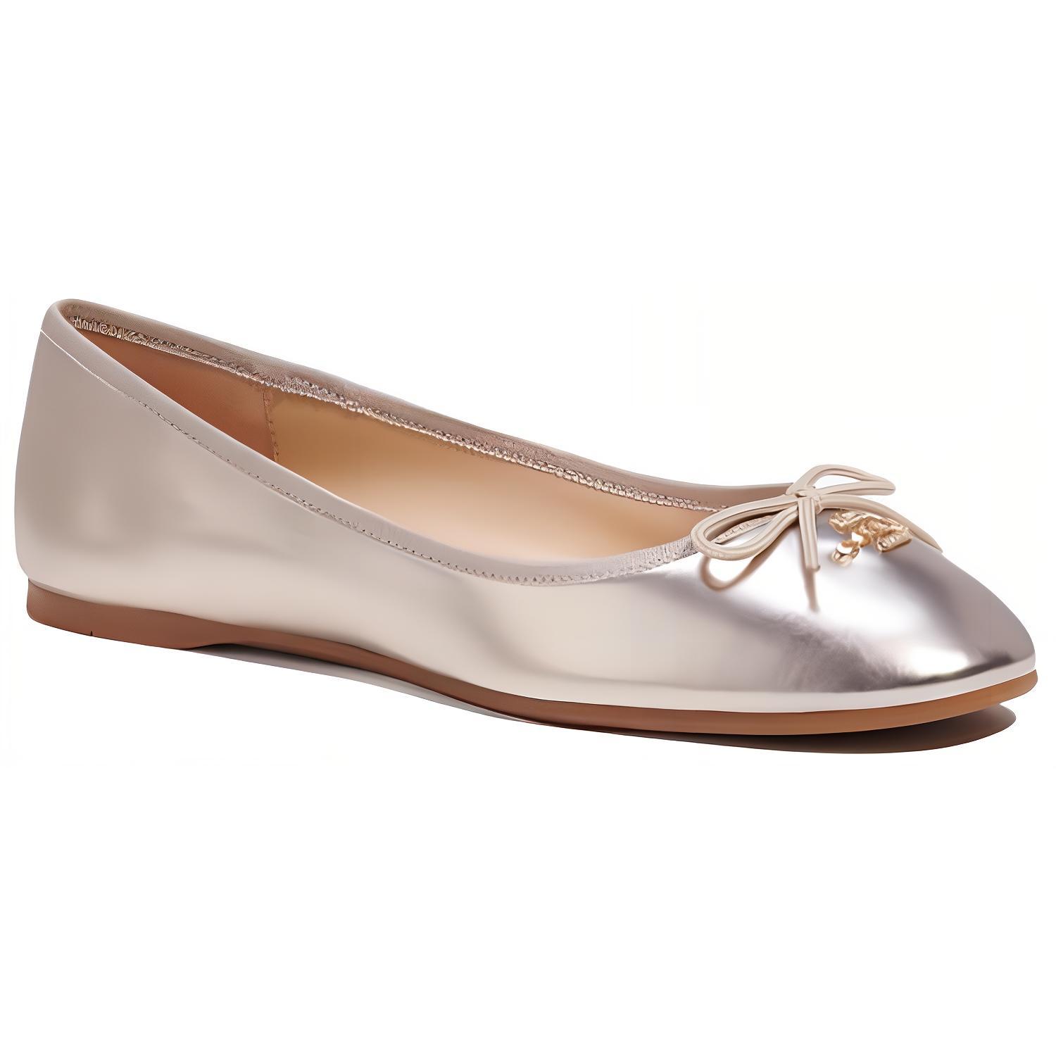Order (Women) Coach Leather Round Toe Flat Slip-On 'Champagne Comfort' CD315_CHP