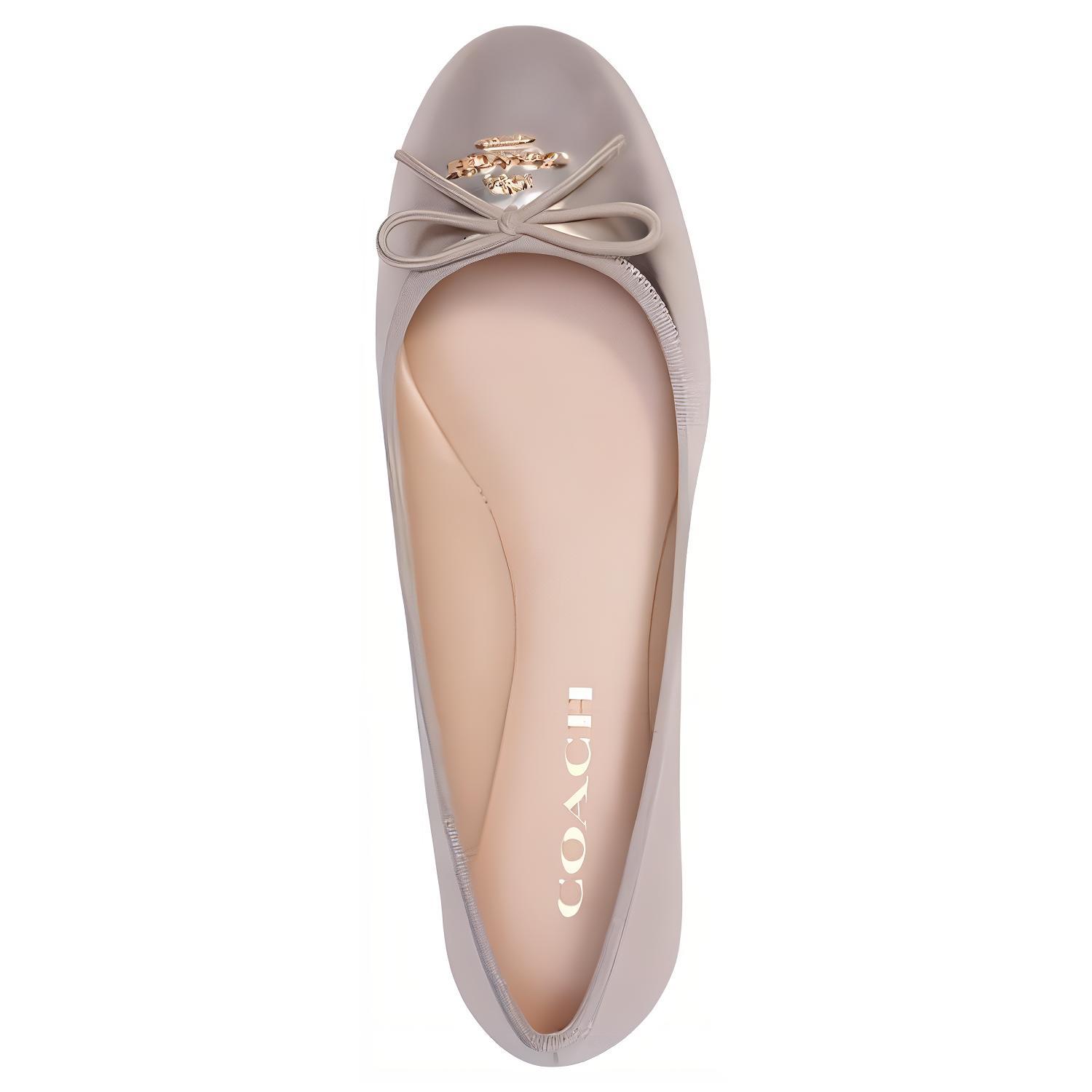 Lookbook (Women) Coach Leather Round Toe Flat Slip-On 'Champagne Comfort' CD315_CHP