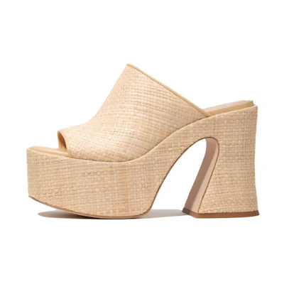 (W) Coach Leather Simple Fashion Slide 'Nude'