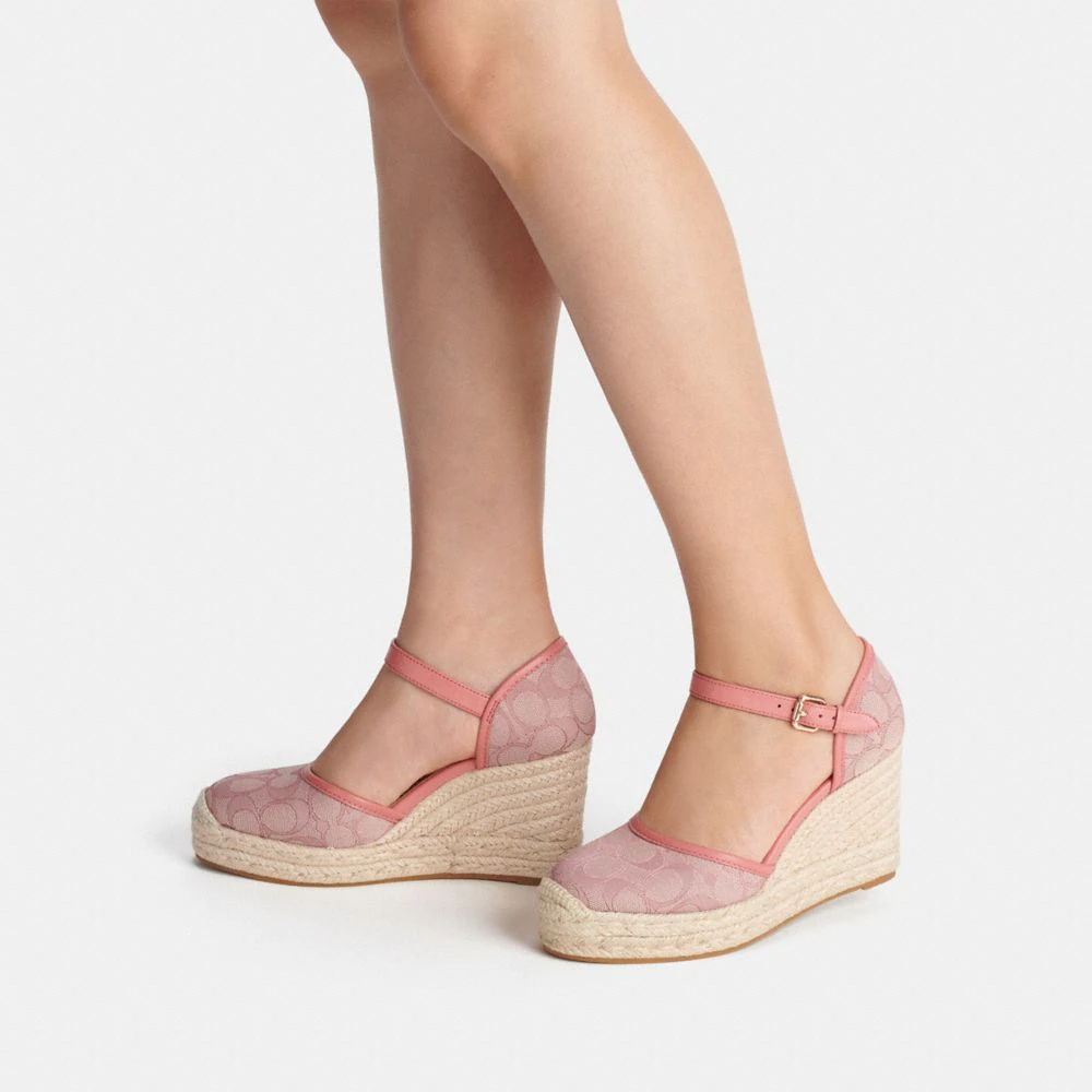 Shop (W) Coach Sepatu Wedge Kulit Fashion 'Pink' C8911_PIN