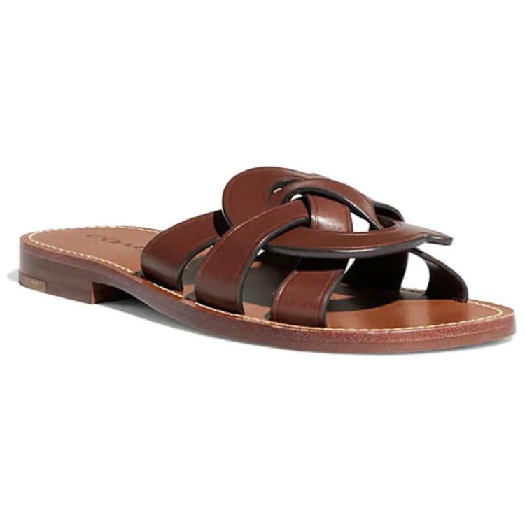 (W) Coach Leather Slide 'Walnut' 圖 3