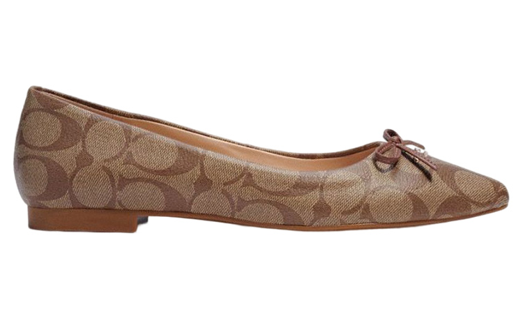 Order (Women) Coach Leather Slip-On Flat 'Brown' C2913_KHSD