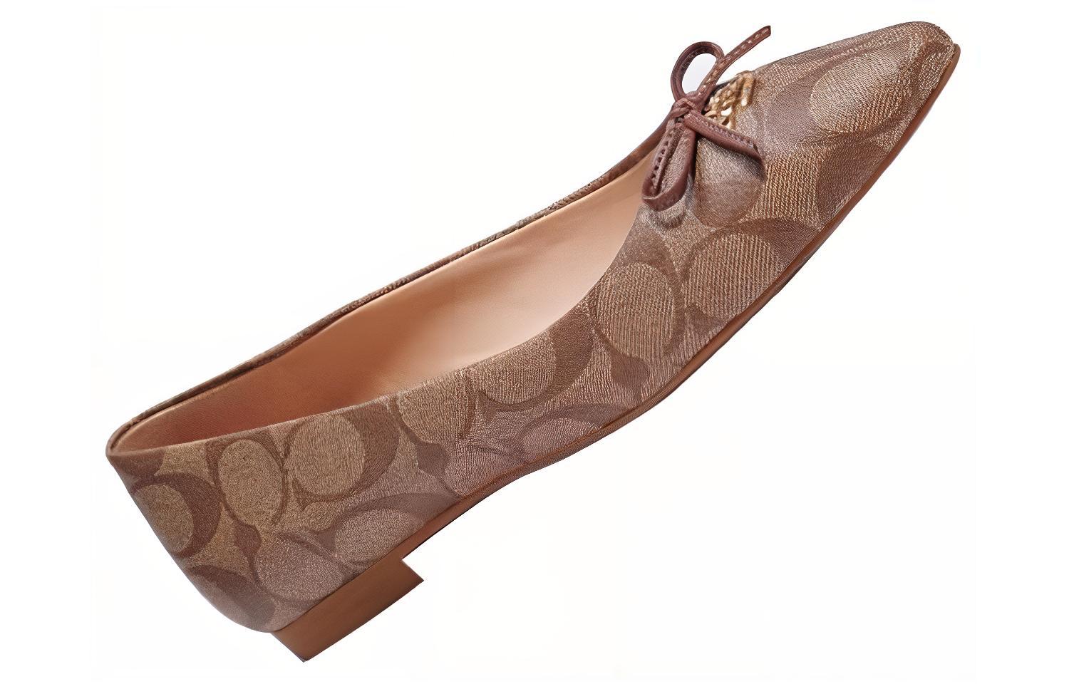 Shop (Women) Coach Leather Slip-On Flat 'Brown' C2913_KHSD