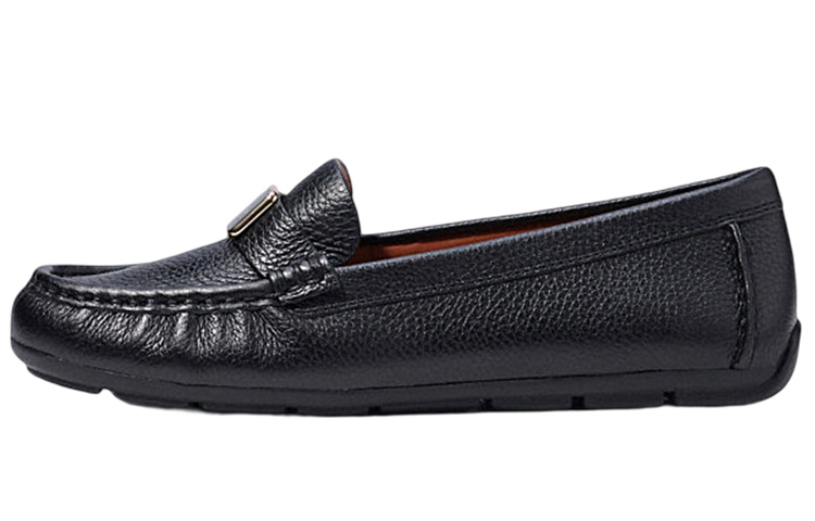 (Women) Coach Leather Slip-On Round Toe Flats 'Black' CC637_BLK