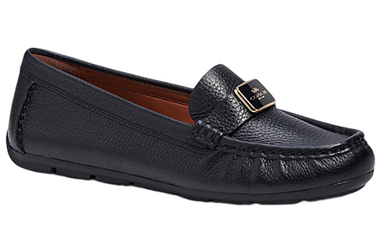 Lookbook (W) コーチ レザー スリッポン フラットシューズ (黒) CC637_BLK