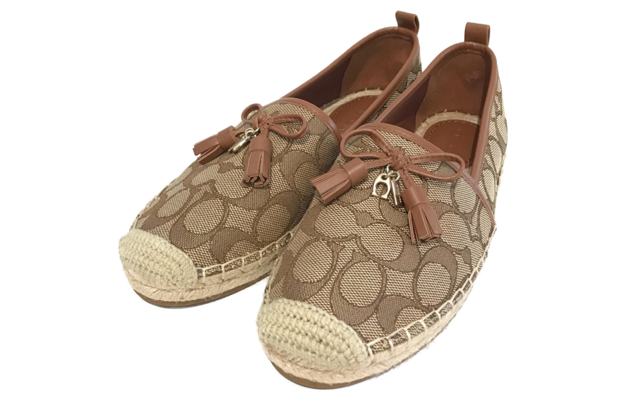 (W) Coach Leather Woven Flats 'Brown' 圖 3