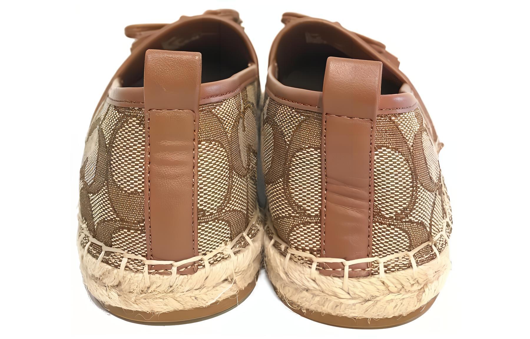 (W) Coach Leather Woven Flats 'Brown' 圖 4