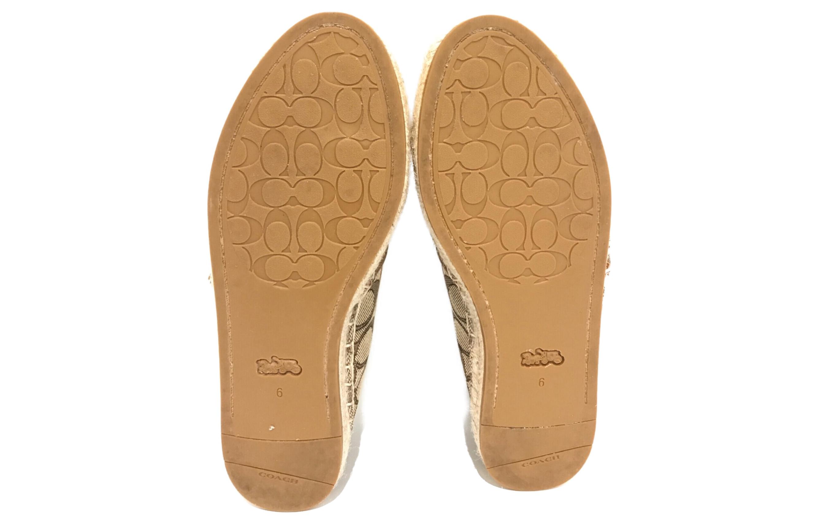 (W) Coach Leather Woven Flats 'Brown' 圖 5