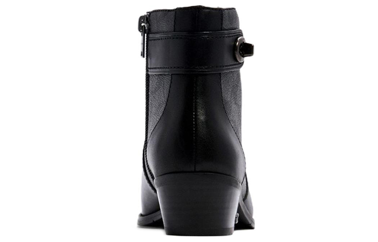 (W) Coach Leather Zip Ankle Boot 'Black Chunky Heel' 圖 5