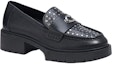 Order (W) Coach Leela 'Polished Rivets Black Platform Loafer' Kasut Loafer Hitam Berplatform CE309_BLK