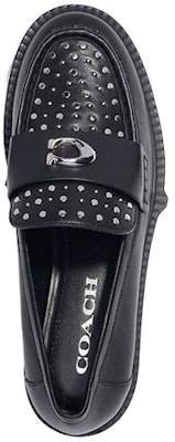 (W) Coach Leela 'Polished Rivets Black Platform Loafer' Kasut Loafer Hitam Berplatform CE309_BLK Lookbook (W) Coach Leela 'Polished Rivets Black Platform Loafer' Kasut Loafer Hitam Berplatform CE309_BLK