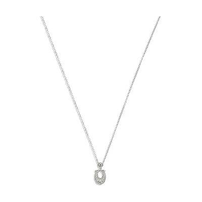(Women) COACH Letter Design Copper Necklace for Women - Silver Color CJ716-Q1E