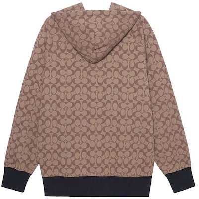 (W) COACH 女士字母标志印花棕色休闲连帽夹克。 C8773-E7V Lookbook (W) COACH 女士字母标志印花棕色休闲连帽夹克。 C8773-E7V