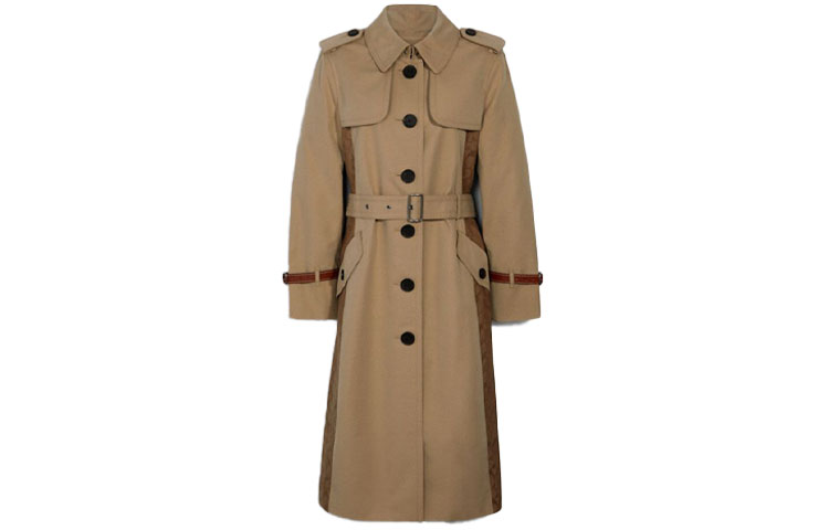 Order (Women) COACH Logo Print Button-Up Trench Coat in Light Khaki. 89645-PAE