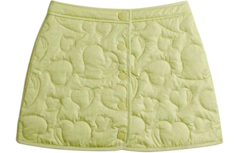 (Women) COACH Loop Collection Heart-Quilted Cotton High-Waist Skirt Women Light Gray. CR806-M97