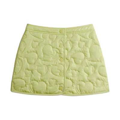 (Women) COACH Loop Collection Heart-Quilted Cotton High-Waist Skirt Women Light Gray. CR806-M97