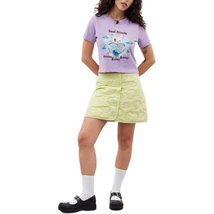 Shop (Women) COACH Loop Collection Heart-Quilted Cotton High-Waist Skirt Women Light Gray. CR806-M97