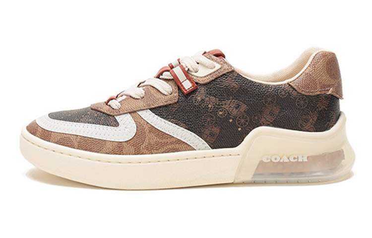 (W) Coach Low Top 'Printed Logo Brown'