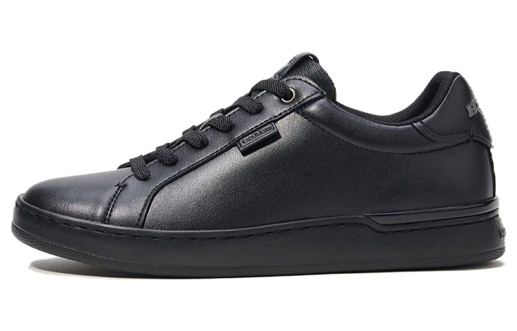 (W) Coach Lowline 'Black Leather Low-Top'