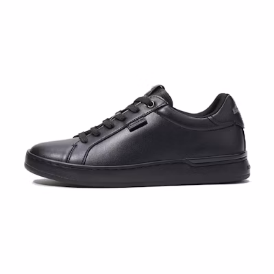 (W) Coach Lowline 'Black Leather Low-Top'