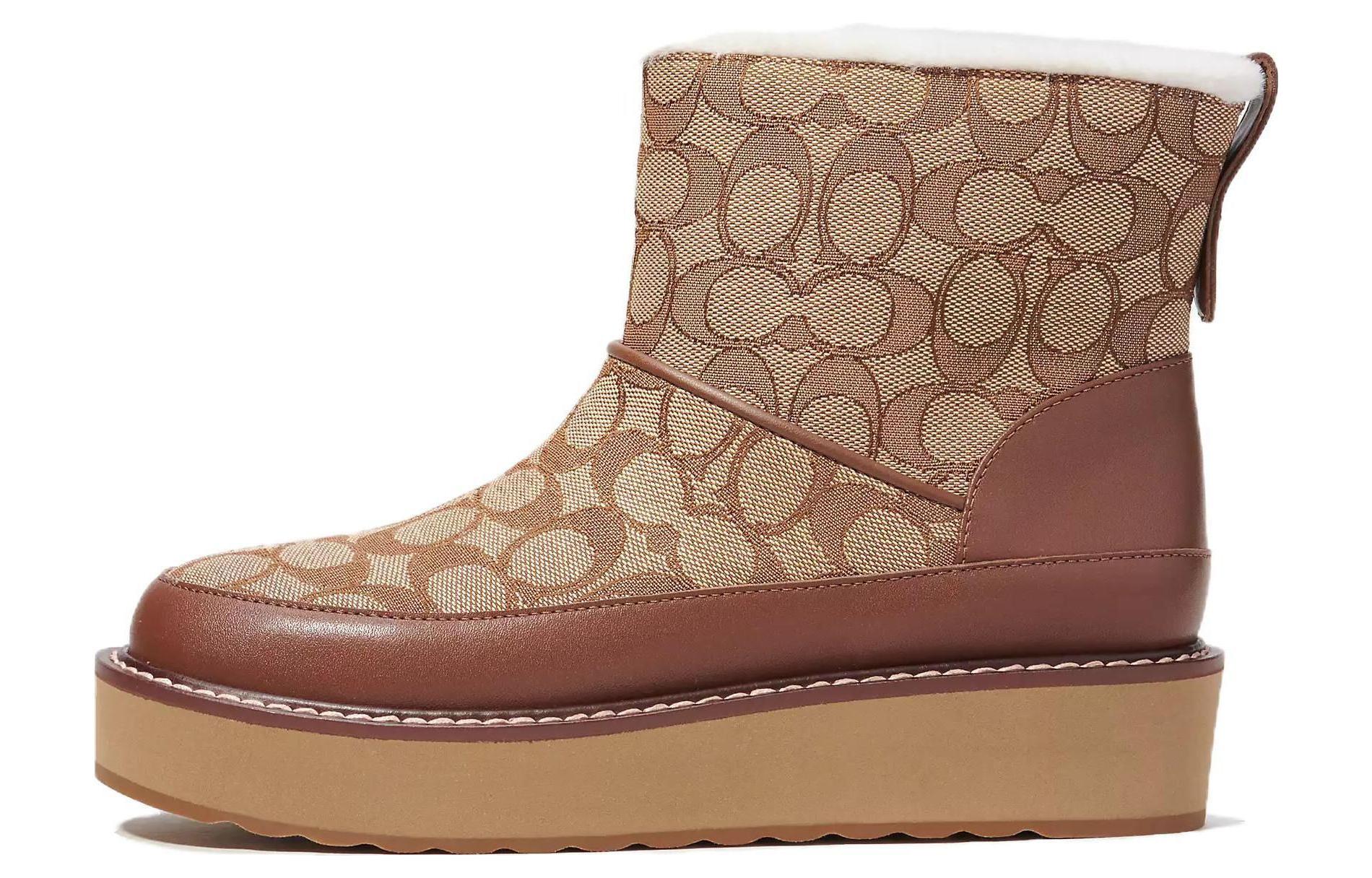 (Women) Coach Mid-Calf Snow Boots 'Versatile Fashion Brown' CM675_KHSD