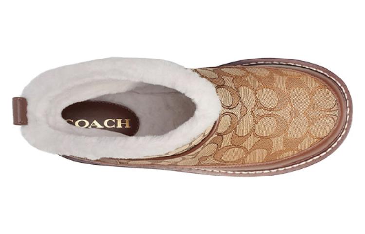 Lookbook COACH蔻馳 百搭時尚 短中筒 雪地靴 女款 棕色