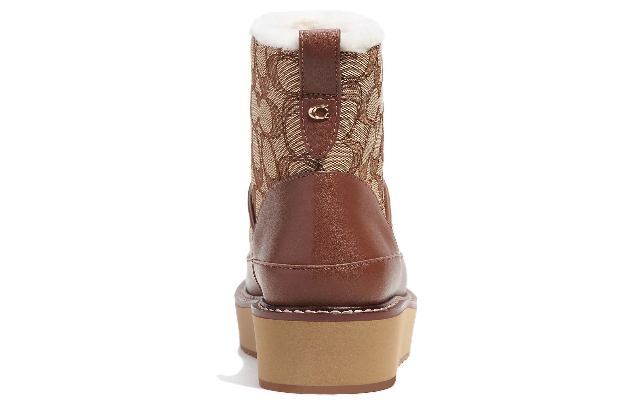 Shop COACH蔻馳 百搭時尚 短中筒 雪地靴 女款 棕色