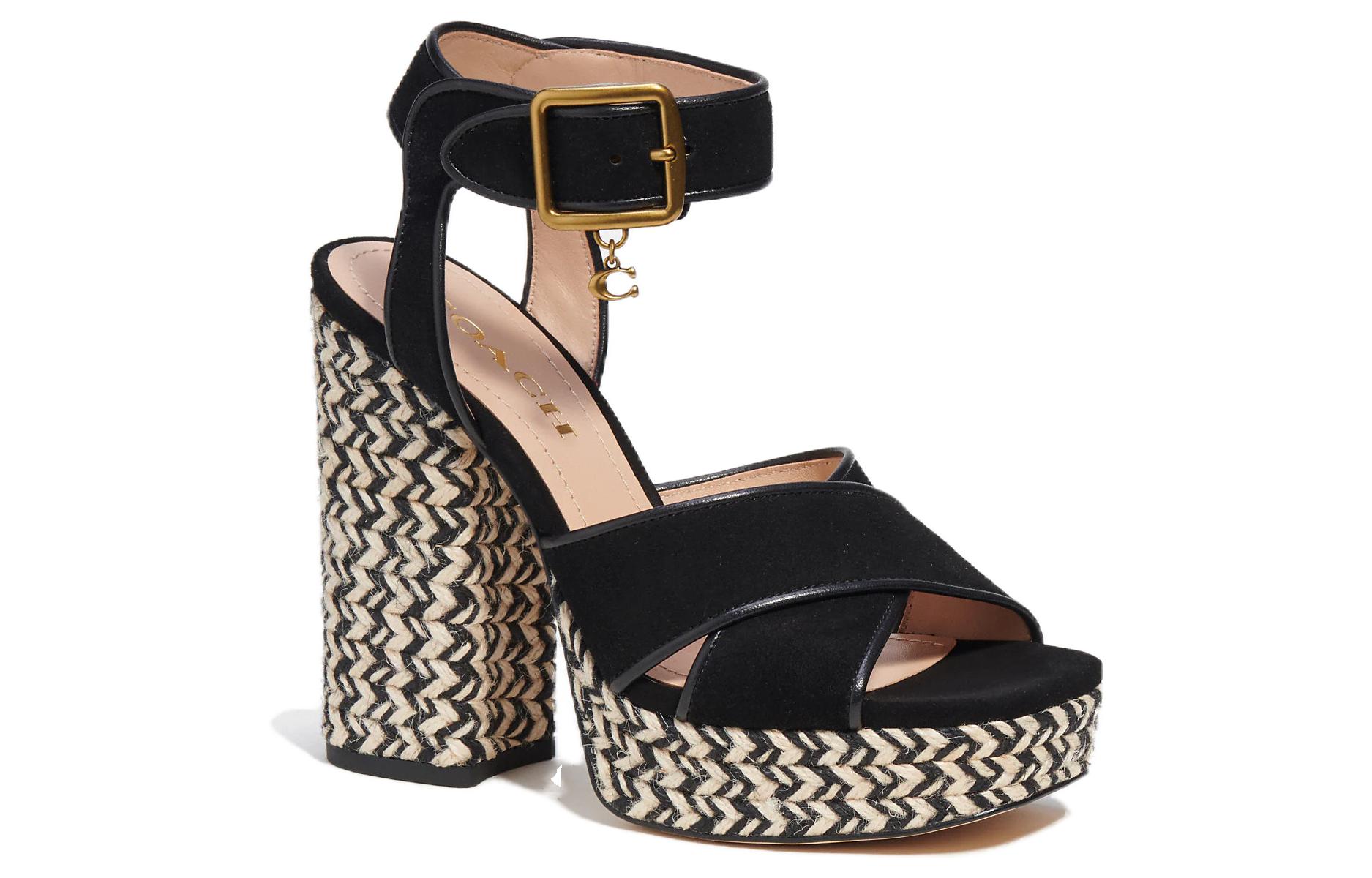 Order (W) 코치 넬리 가죽 컴포트 오픈토 샌들 CI245_BLK