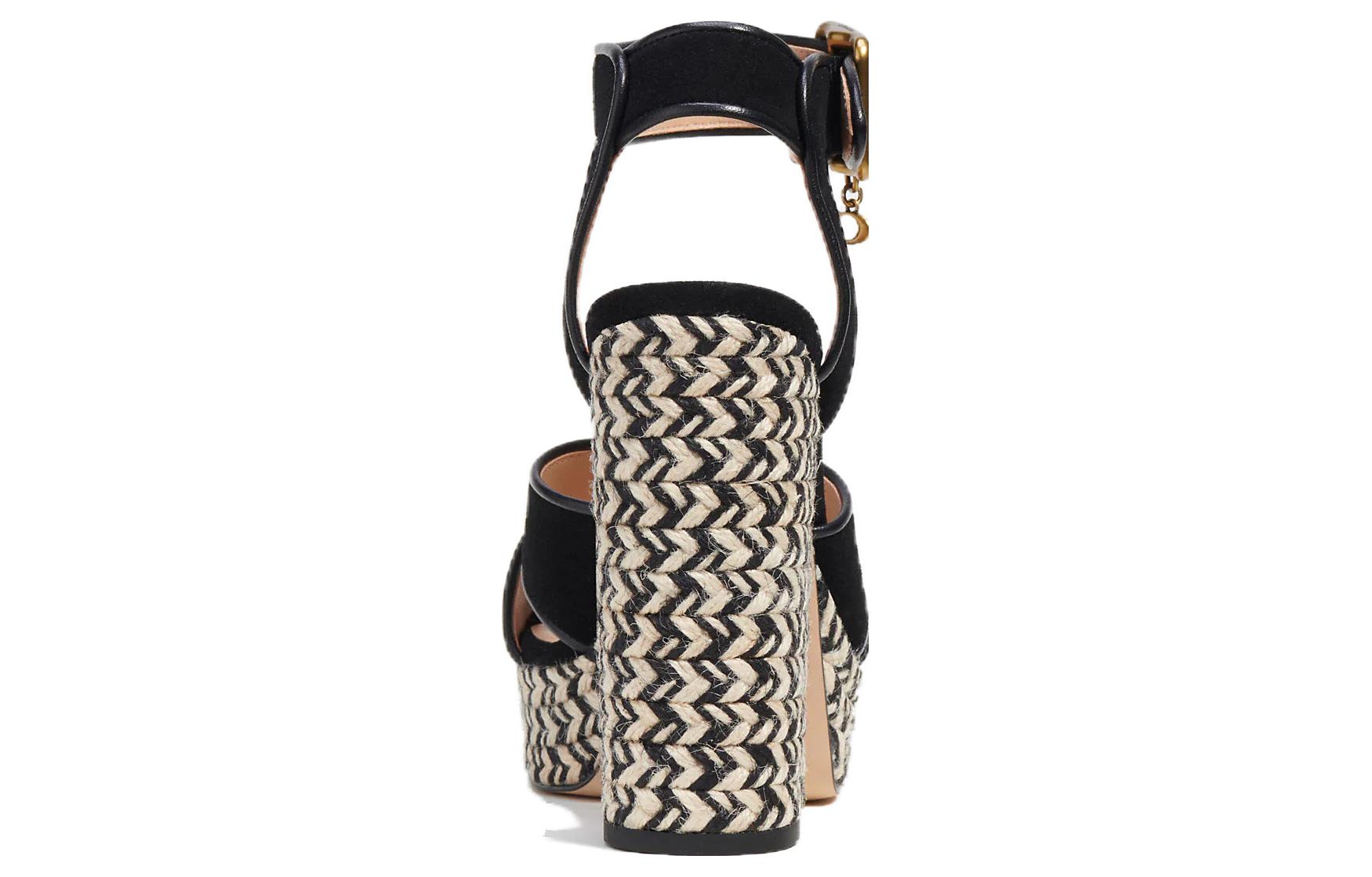 Shop (W) 코치 넬리 가죽 컴포트 오픈토 샌들 CI245_BLK