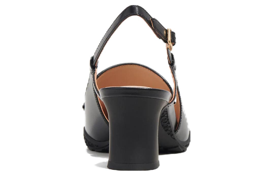 Shop (Women) Coach Nikola 'Black Pointed Toe Open Back Block Heel' CM757_BLK