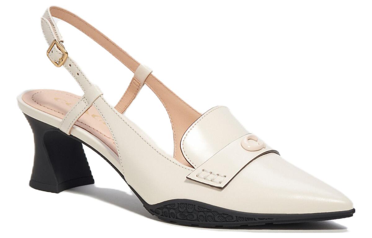 Order (W) 코치 니콜라 화이트 가죽 블록힐 CM757_CHK