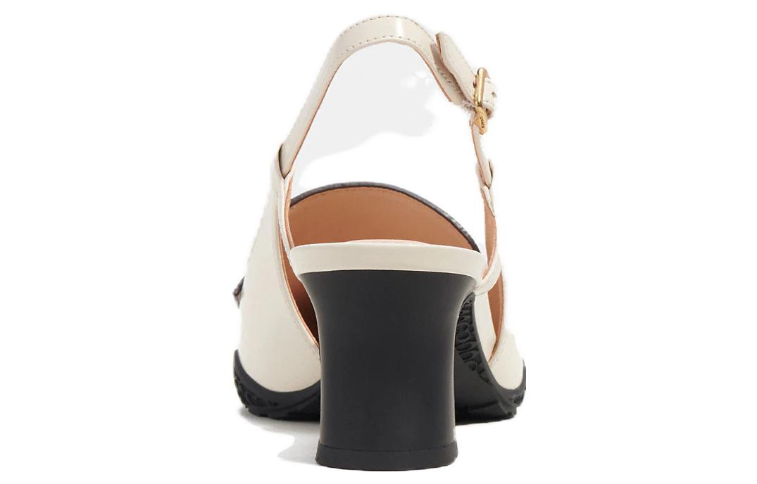 Shop (W) 코치 니콜라 화이트 가죽 블록힐 CM757_CHK