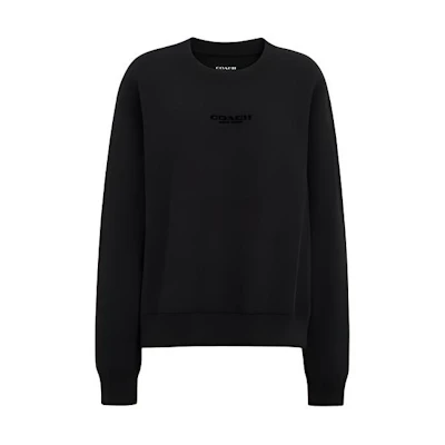 (Women) Coach Oversized Black Crewneck Logo Sweatshirt SS24 Collection CR036-BLK