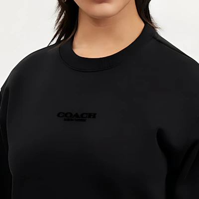 (W) Coach Oversized 黑色圓領標誌長袖上衣 SS24 系列 CR036-BLK Purchase (W) Coach Oversized 黑色圓領標誌長袖上衣 SS24 系列 CR036-BLK